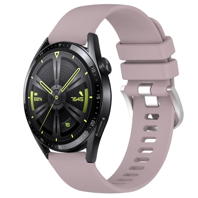 Liquid Glossy Silver Buckle Silicone Watch Band, For Huawei Watch GT3 42mm 20mm, For Huawei Watch 3 22mm, For Huawei Watch GT2 Pro 22mm, For Huawei Watch GT2 46mm 22mm