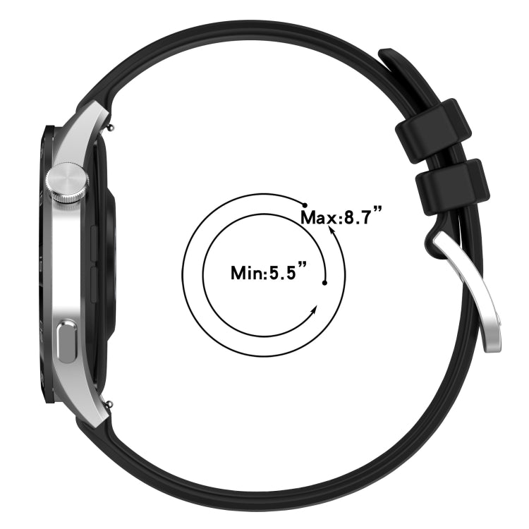 Liquid Glossy Silver Buckle Silicone Watch Band, For Huawei Watch GT3 42mm 20mm, For Huawei Watch 3 22mm, For Huawei Watch GT2 Pro 22mm, For Huawei Watch GT2 46mm 22mm