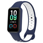 For Xiaomi Smart Band 8 Active Dual Color Breathable Sports Silicone Watch Band, Cyan White, Blue White, Red White, Black White, Black Green, Black Blue, Black Gary, Black Red