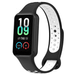 For Xiaomi Smart Band 8 Active Dual Color Breathable Sports Silicone Watch Band, Cyan White, Blue White, Red White, Black White, Black Green, Black Blue, Black Gary, Black Red