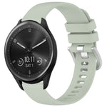 Liquid Glossy Silver Buckle Silicone Watch Band, For Garmin Vivomove Sport, For Garmin Venu 2 Plus, For Garmin Vivoactive3 / 3 Music, For Garmin Forerunner 158 / 55