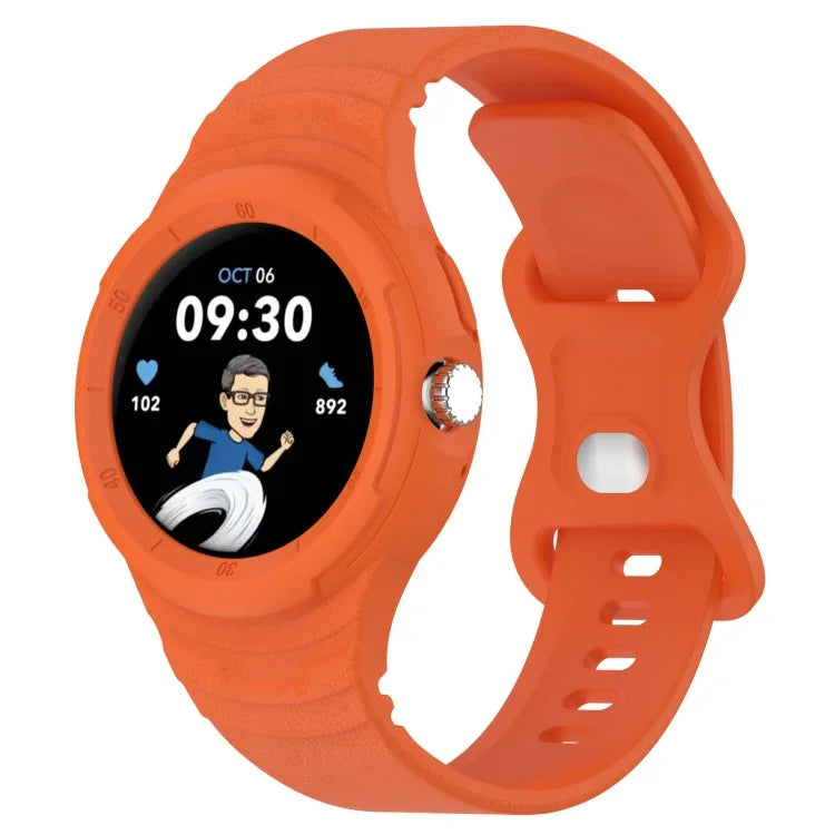 Pulseira Integrada de Silicone com Textura de Couro, Para Google Pixel Watch 2