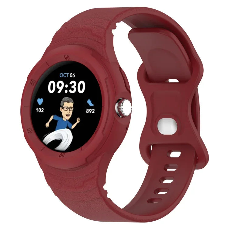 Pulseira Integrada de Silicone com Textura de Couro, Para Google Pixel Watch 2