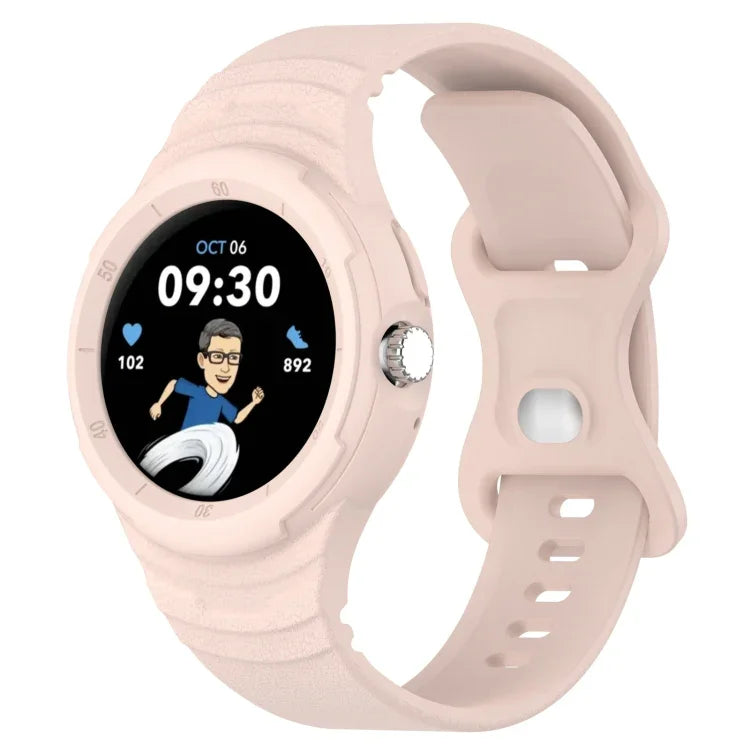 Pulseira Integrada de Silicone com Textura de Couro, Para Google Pixel Watch 2