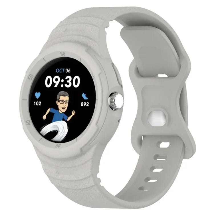 Pulseira Integrada de Silicone com Textura de Couro, Para Google Pixel Watch 2