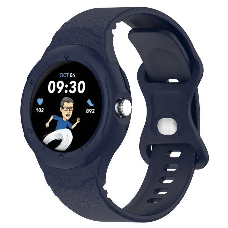 Pulseira Integrada de Silicone com Textura de Couro, Para Google Pixel Watch 2