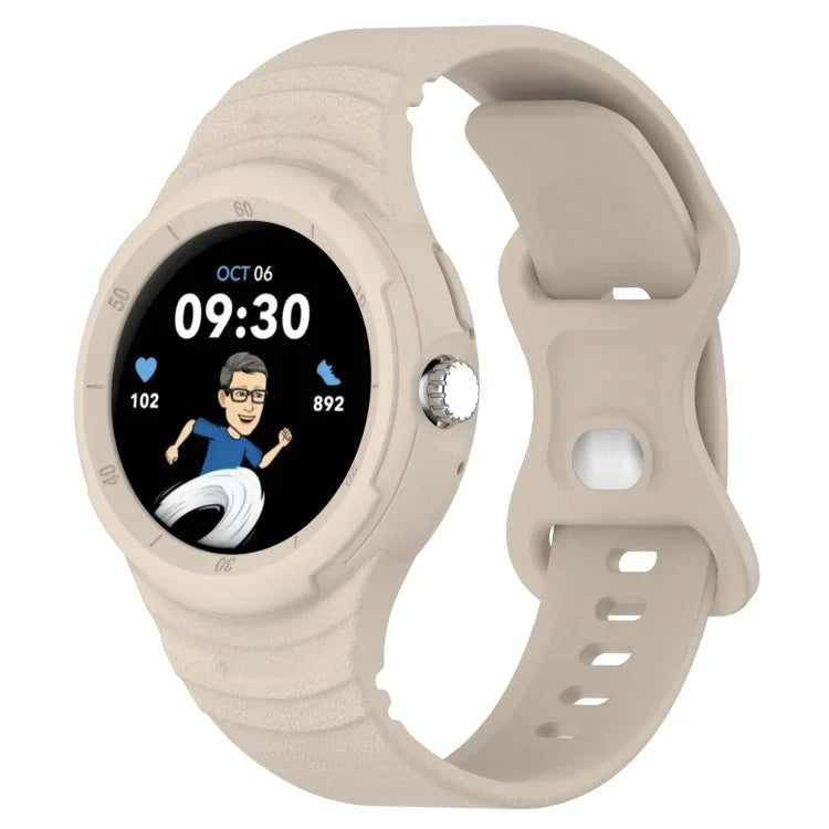 Pulseira Integrada de Silicone com Textura de Couro, Para Google Pixel Watch 2