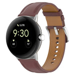 Pulseira com Costura em Couro Gravado da Camada Superior, Para Google Pixel Watch 4 / 3 / 2 / 1 41mm