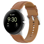Pulseira com Costura em Couro Gravado da Camada Superior, Para Google Pixel Watch 4 / 3 / 2 / 1 41mm