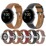 Pulseira com Costura em Couro Gravado da Camada Superior, Para Google Pixel Watch 4 / 3 / 2 / 1 41mm