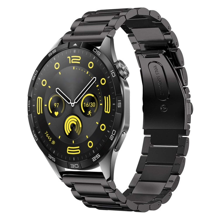 Three Bead Stainless Steel Metal Watch Band, For Huawei Watch GT4 46mm
