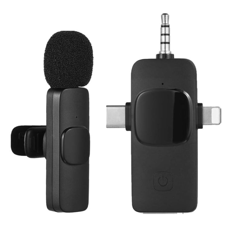 Microfones Lavalier Sem Fios para iPhone / Android, 2 em 1, 3 em 1