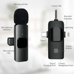 Microfones Lavalier Sem Fios para iPhone / Android, 2 em 1, 3 em 1
