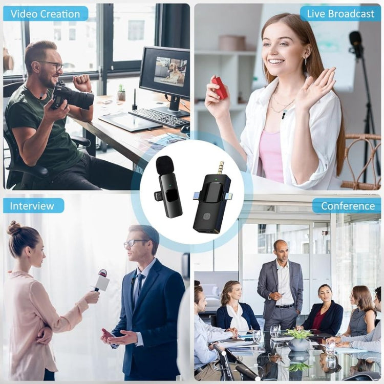 Microfones Lavalier Sem Fios para iPhone / Android, 2 em 1, 3 em 1