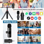 Microfones Lavalier Sem Fios para iPhone / Android, 2 em 1, 3 em 1