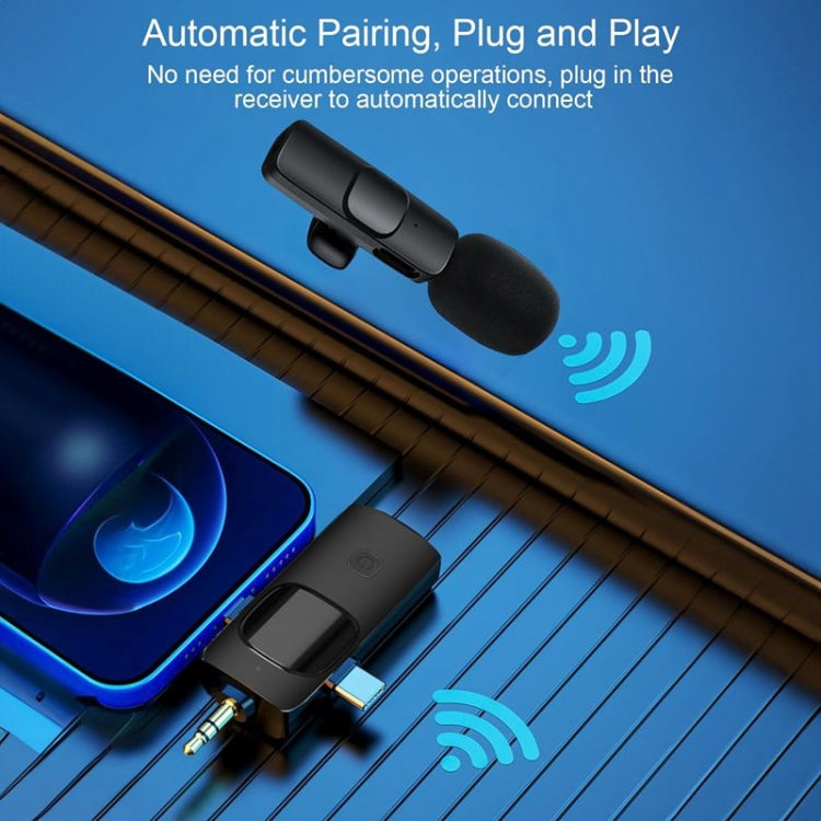 Microfones Lavalier Sem Fios para iPhone / Android, 2 em 1, 3 em 1