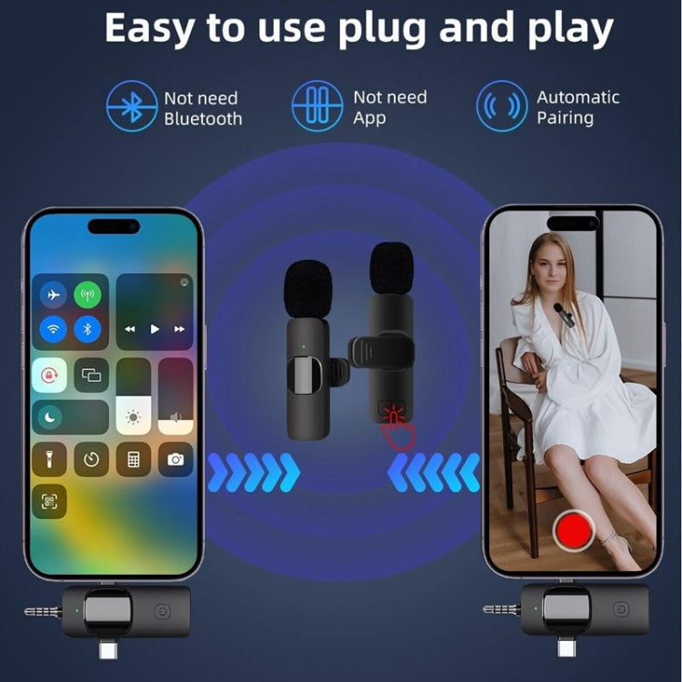 Microfones Lavalier Sem Fios para iPhone / Android, 2 em 1, 3 em 1