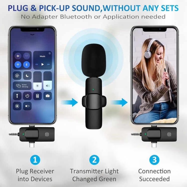 Microfones Lavalier Sem Fios para iPhone / Android, 2 em 1, 3 em 1