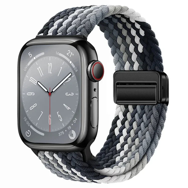 Pulseira de Relógio Magnética em Nylon Trançado com Fecho Dobrável, Para Apple Watch Series 3 38mm, Para Apple Watch Series 3 42mm