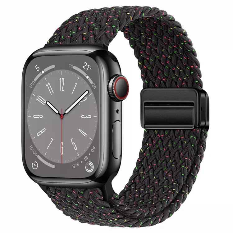 Pulseira de Relógio Magnética em Nylon Trançado com Fecho Dobrável, Para Apple Watch Series 3 38mm, Para Apple Watch Series 3 42mm