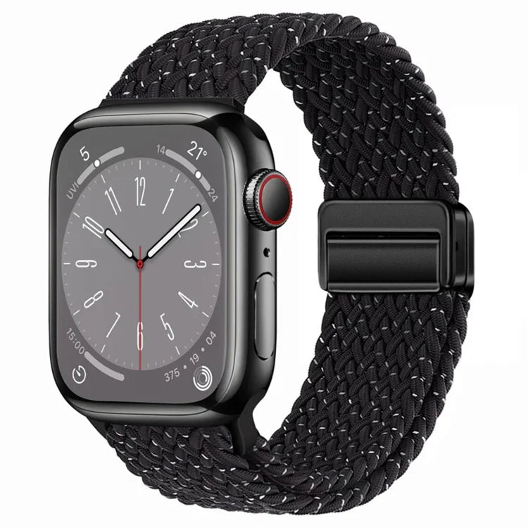 Pulseira de Relógio Magnética em Nylon Trançado com Fecho Dobrável, Para Apple Watch Series 3 38mm, Para Apple Watch Series 3 42mm