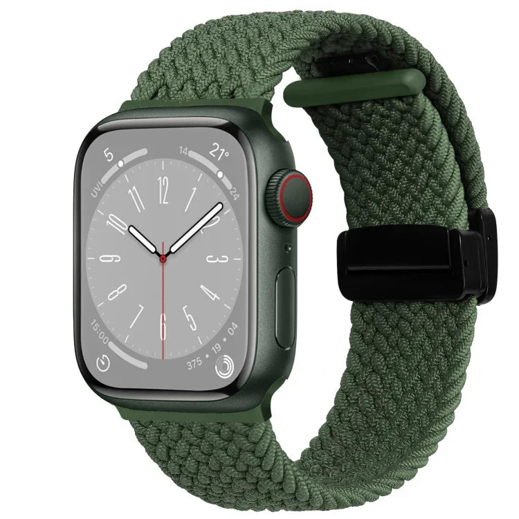 Pulseira de Relógio Magnética em Nylon Trançado com Fecho Dobrável, Para Apple Watch Series 3 38mm, Para Apple Watch Series 3 42mm