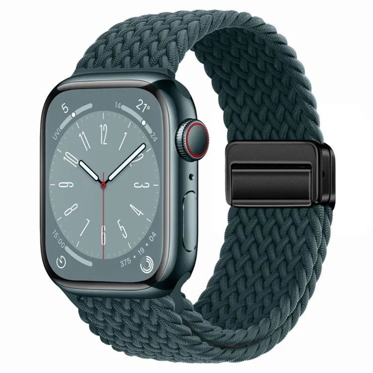 Pulseira de Relógio Magnética em Nylon Trançado com Fecho Dobrável, Para Apple Watch Series 3 38mm, Para Apple Watch Series 3 42mm