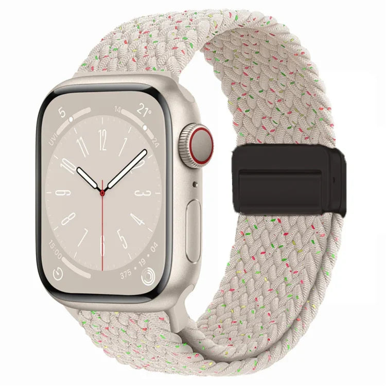 Pulseira de Relógio Magnética em Nylon Trançado com Fecho Dobrável, Para Apple Watch Series 3 38mm, Para Apple Watch Series 3 42mm