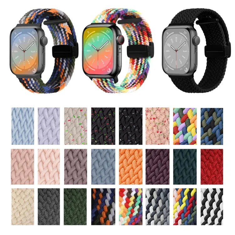 Pulseira de Relógio Magnética em Nylon Trançado com Fecho Dobrável, Para Apple Watch Series 3 38mm, Para Apple Watch Series 3 42mm