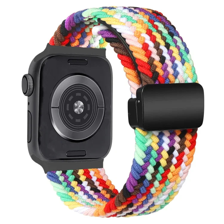 Pulseira de Relógio Magnética em Nylon Trançado com Fecho Dobrável, Para Apple Watch Series 3 38mm, Para Apple Watch Series 3 42mm
