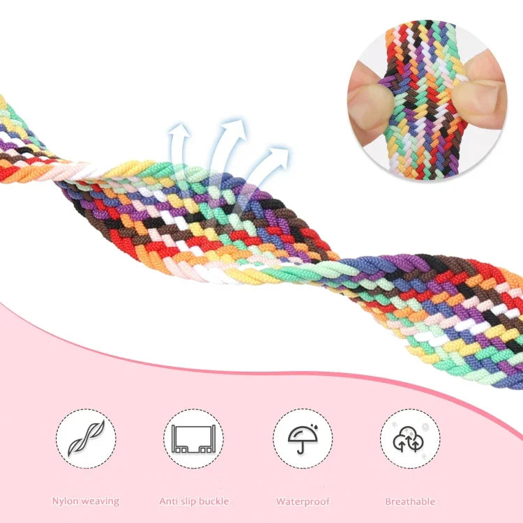 Pulseira de Relógio Magnética em Nylon Trançado com Fecho Dobrável, Para Apple Watch Series 3 38mm, Para Apple Watch Series 3 42mm