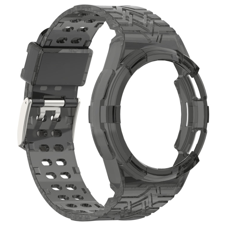 TPU watch band for Galaxy Watch6 Classic 43mm in transparent gray design, waterproof and comfortable fit.