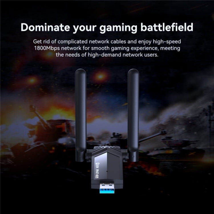 LB-LINK WDN1800H Placa de rede sem fios Gigabit WiFi6 AX1800M USB 3.0 para jogos Esports