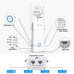 WAVLINK WN583AX1 Roteador Sem Fios Booster WiFi6 AX1800 1.8Gbps Dual Band Porta Ethernet, Ficha UE