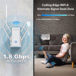 WAVLINK WN583AX1 Roteador Sem Fios Booster WiFi6 AX1800 1.8Gbps Dual Band Porta Ethernet, Ficha UE