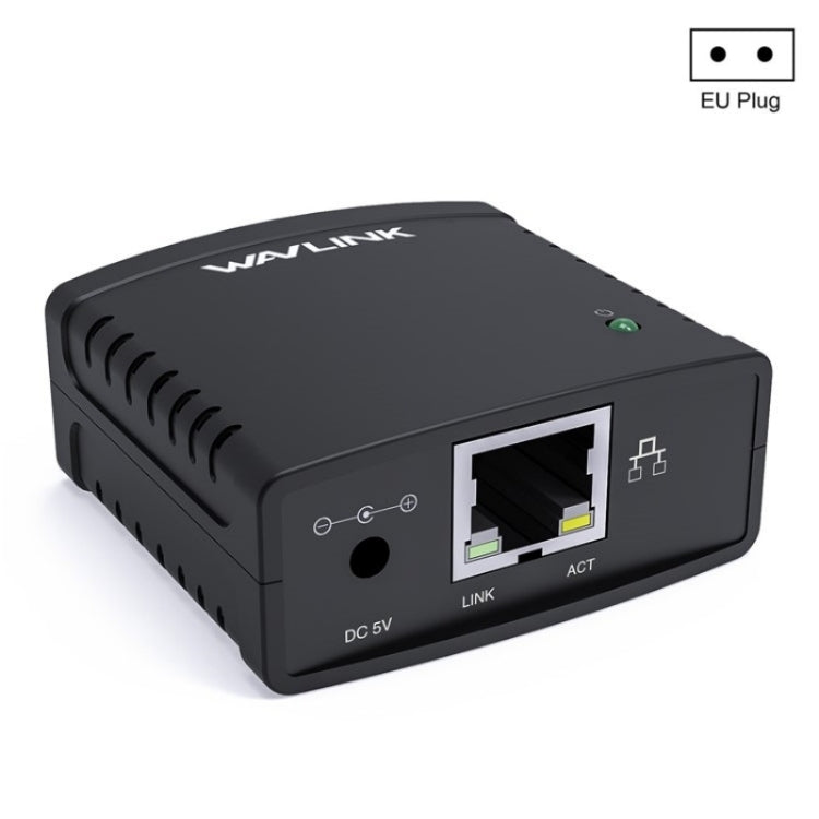 Servidor de Impressão de Rede WAVLINK NU72P11 100Mbps USB 2.0, Adaptador de Energia para Impressora de Rede, Plugue US, Plugue UK, Plugue EU, Plugue AU