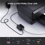 Servidor de Impressão de Rede WAVLINK NU72P11 100Mbps USB 2.0, Adaptador de Energia para Impressora de Rede, Plugue US, Plugue UK, Plugue EU, Plugue AU