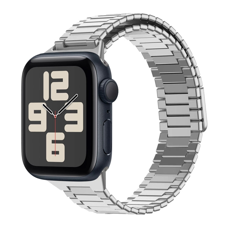 Correia de Relógio de Metal Magnética de Aço Inoxidável Bamboo, Para Apple Watch SE 2023 44mm, Para Apple Watch SE 2023 40mm, Para Apple Watch Ultra 2 49mm, Para Apple Watch Series 9 45mm, Para Apple Watch Series 9 41mm, Para Apple Watch Ultra 49mm