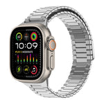Correia de Relógio de Metal Magnética de Aço Inoxidável Bamboo, Para Apple Watch SE 2023 44mm, Para Apple Watch SE 2023 40mm, Para Apple Watch Ultra 2 49mm, Para Apple Watch Series 9 45mm, Para Apple Watch Series 9 41mm, Para Apple Watch Ultra 49mm