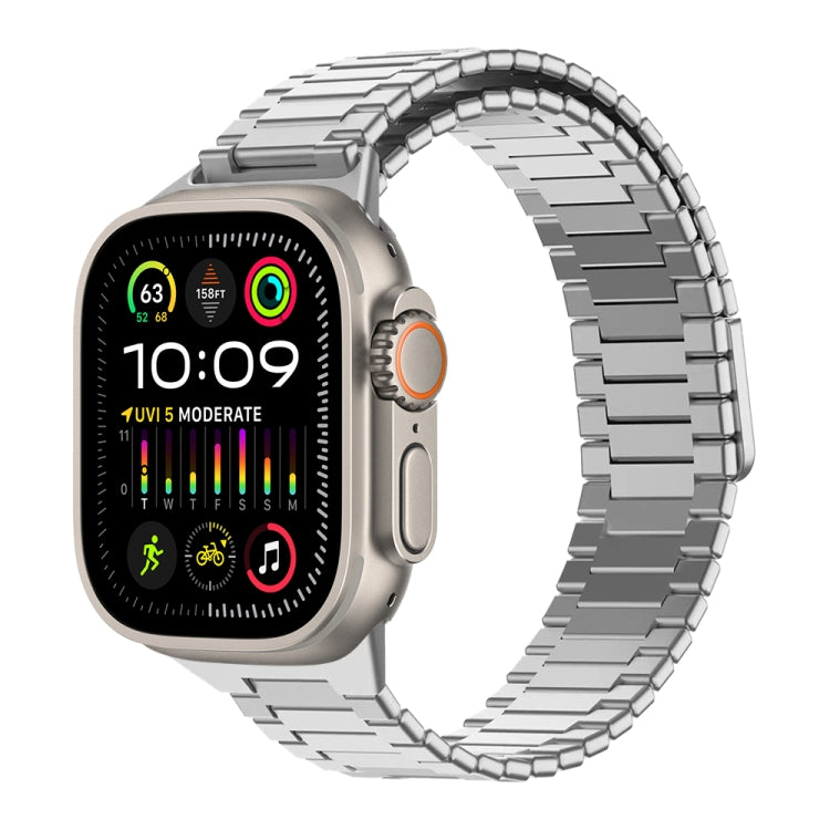 Correia de Relógio de Metal Magnética de Aço Inoxidável Bamboo, Para Apple Watch SE 2023 44mm, Para Apple Watch SE 2023 40mm, Para Apple Watch Ultra 2 49mm, Para Apple Watch Series 9 45mm, Para Apple Watch Series 9 41mm, Para Apple Watch Ultra 49mm