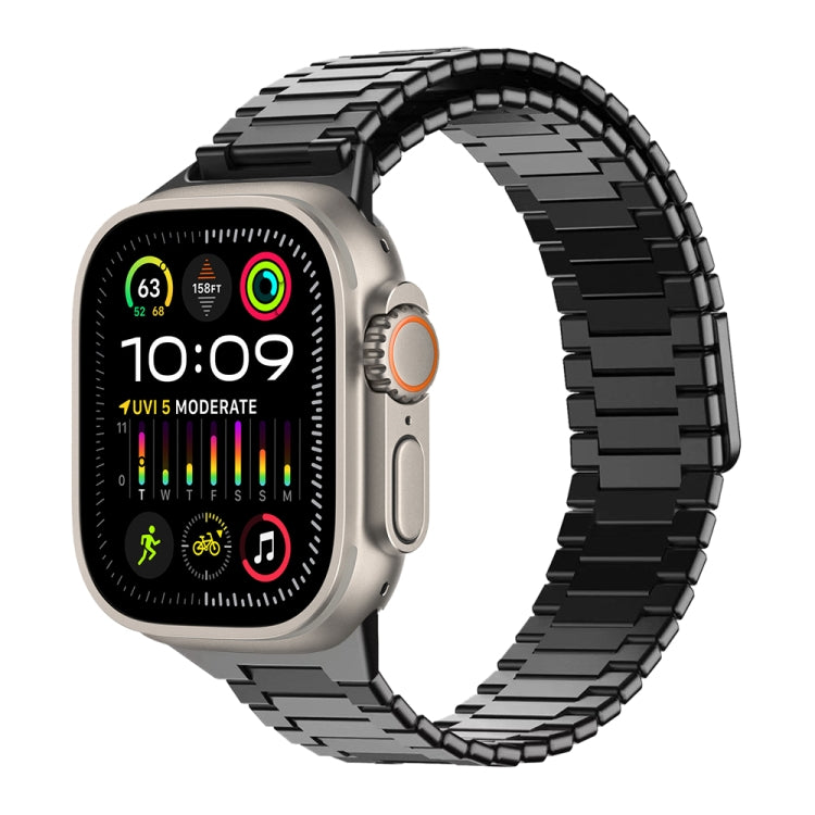 Correia de Relógio de Metal Magnética de Aço Inoxidável Bamboo, Para Apple Watch SE 2023 44mm, Para Apple Watch SE 2023 40mm, Para Apple Watch Ultra 2 49mm, Para Apple Watch Series 9 45mm, Para Apple Watch Series 9 41mm, Para Apple Watch Ultra 49mm