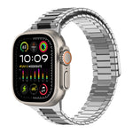 Correia de Relógio de Metal Magnética de Aço Inoxidável Bamboo, Para Apple Watch SE 2023 44mm, Para Apple Watch SE 2023 40mm, Para Apple Watch Ultra 2 49mm, Para Apple Watch Series 9 45mm, Para Apple Watch Series 9 41mm, Para Apple Watch Ultra 49mm