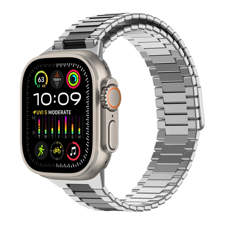 Correia de Relógio de Metal Magnética de Aço Inoxidável Bamboo, Para Apple Watch SE 2023 44mm, Para Apple Watch SE 2023 40mm, Para Apple Watch Ultra 2 49mm, Para Apple Watch Series 9 45mm, Para Apple Watch Series 9 41mm, Para Apple Watch Ultra 49mm