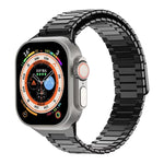 Correia de Relógio de Metal Magnética de Aço Inoxidável Bamboo, Para Apple Watch SE 2023 44mm, Para Apple Watch SE 2023 40mm, Para Apple Watch Ultra 2 49mm, Para Apple Watch Series 9 45mm, Para Apple Watch Series 9 41mm, Para Apple Watch Ultra 49mm