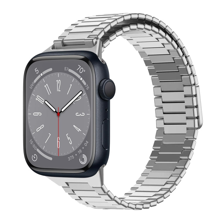 Correia de Relógio de Metal Magnética de Aço Inoxidável Bamboo, Para Apple Watch Series 8 41mm, Para Apple Watch Series 8 45mm, Para Apple Watch SE 2022 40mm, Para Apple Watch SE 2022 44mm, Para Apple Watch Series 7 41mm, Para Apple Watch Series 7 45mm