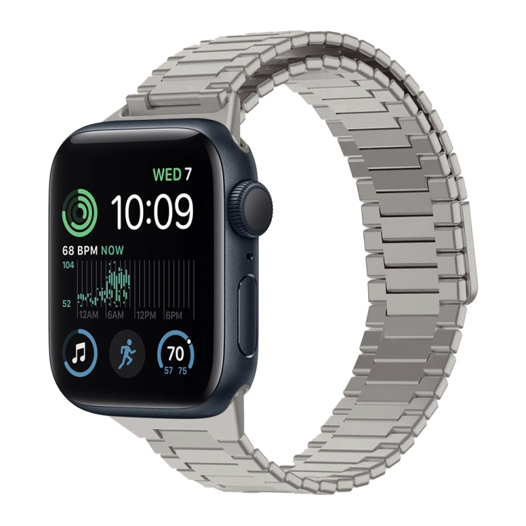 Correia de Relógio de Metal Magnética de Aço Inoxidável Bamboo, Para Apple Watch Series 8 41mm, Para Apple Watch Series 8 45mm, Para Apple Watch SE 2022 40mm, Para Apple Watch SE 2022 44mm, Para Apple Watch Series 7 41mm, Para Apple Watch Series 7 45mm