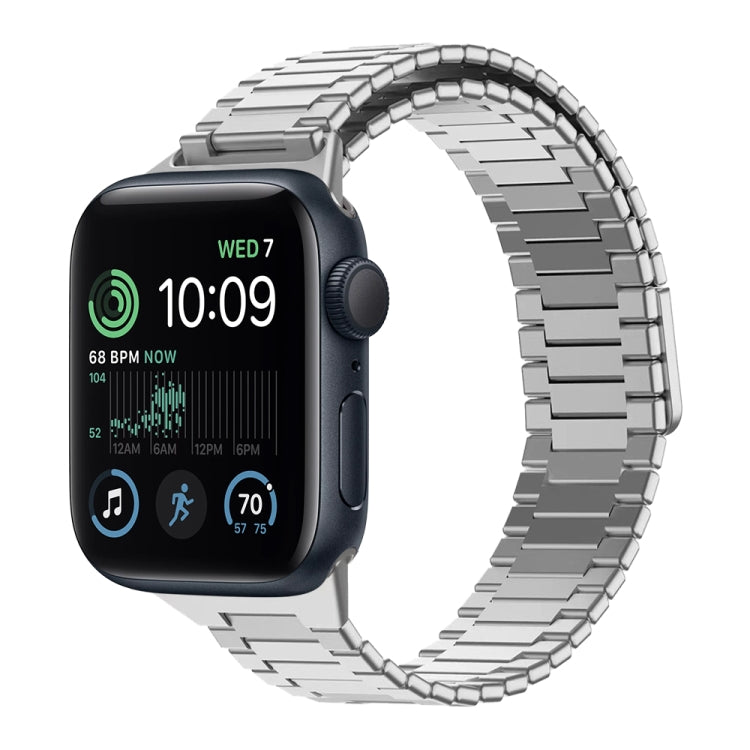 Correia de Relógio de Metal Magnética de Aço Inoxidável Bamboo, Para Apple Watch Series 8 41mm, Para Apple Watch Series 8 45mm, Para Apple Watch SE 2022 40mm, Para Apple Watch SE 2022 44mm, Para Apple Watch Series 7 41mm, Para Apple Watch Series 7 45mm
