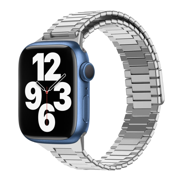 Correia de Relógio de Metal Magnética de Aço Inoxidável Bamboo, Para Apple Watch Series 8 41mm, Para Apple Watch Series 8 45mm, Para Apple Watch SE 2022 40mm, Para Apple Watch SE 2022 44mm, Para Apple Watch Series 7 41mm, Para Apple Watch Series 7 45mm