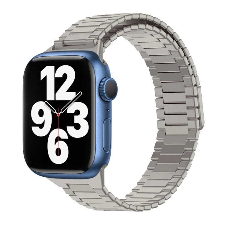 Correia de Relógio de Metal Magnética de Aço Inoxidável Bamboo, Para Apple Watch Series 8 41mm, Para Apple Watch Series 8 45mm, Para Apple Watch SE 2022 40mm, Para Apple Watch SE 2022 44mm, Para Apple Watch Series 7 41mm, Para Apple Watch Series 7 45mm