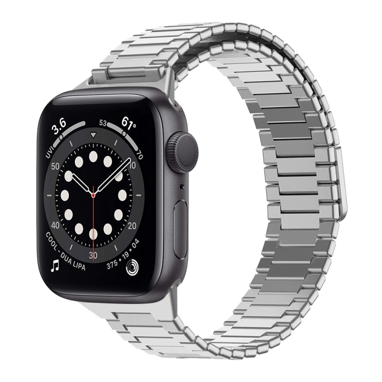 Correia de Relógio de Metal Magnética de Aço Inoxidável Bamboo, Para Apple Watch Series 6 40mm, Para Apple Watch Series 6 44mm, Para Apple Watch Series 5 44mm, Para Apple Watch Series 5 40mm, Para Apple Watch Series 4 44mm, Para Apple Watch Series 4 40mm